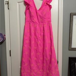 Lilly Pulitzer Pink Maxi Dress with Embroidery